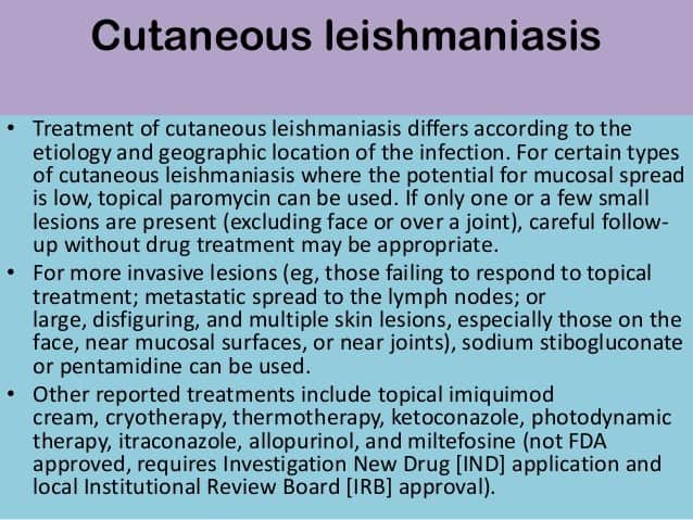 TREATMENT OF CUTANEOUS LEISHMANIASIS WITH INTRALESIONAL CHLOROQUINE VS INTRALESIONAL MEGLUMINE ANTIMONIATE